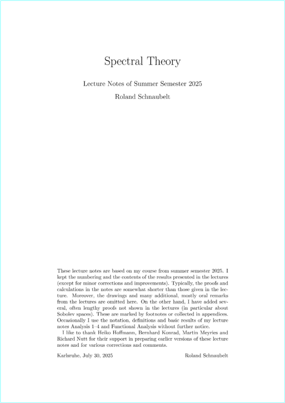 Spectral Theory (2025) (David Borthwick)