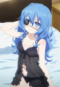 1girl, yoshino (date a live), small breasts, black babydoll, black eyepatch, bla s-1469737152
