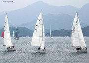 Three J80s abreast (Monsoon Spring Series 2024, Race 4)