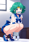 1girl_ sailor neptune, {sailor neptune_ official costume, high heel shoes, white s-153980350