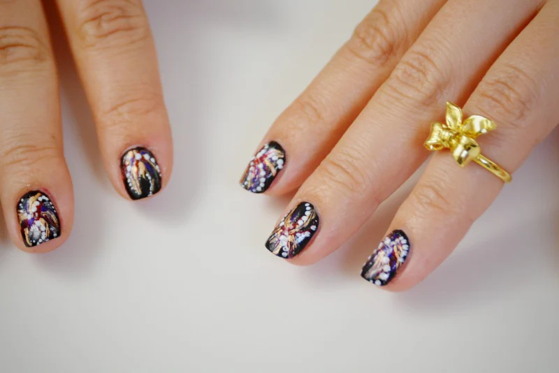 Simple DIY Fireworks Nail Art Tutorial for Fourth of July
