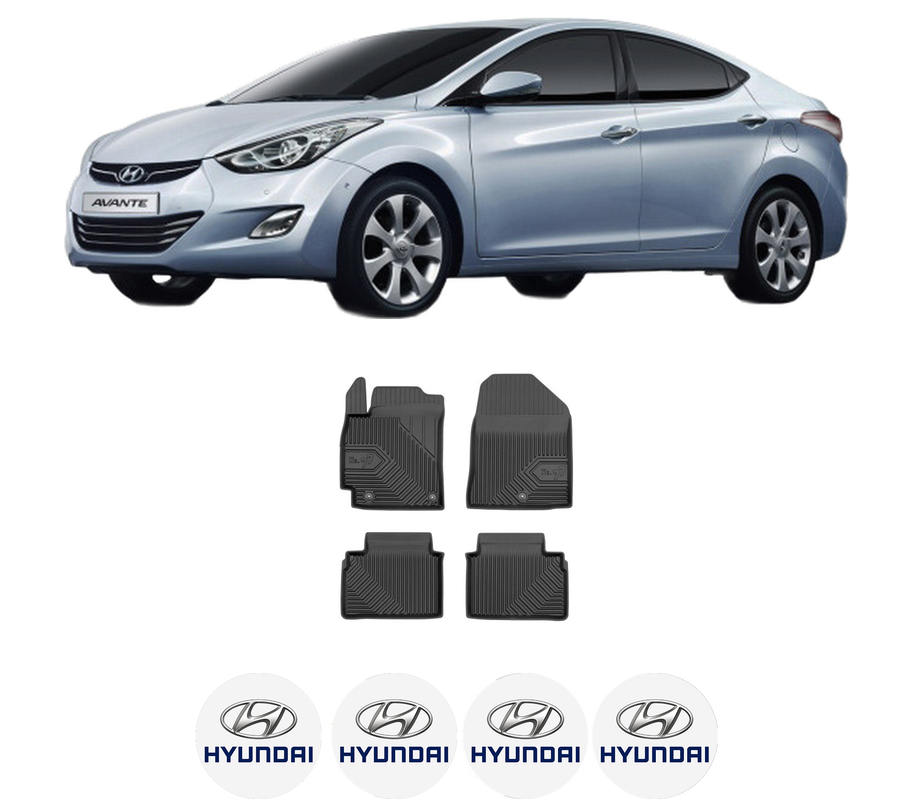 Set covorase presuri HYUNDAI ELANTRA V Saloon (MD, UD) din 2010-2016, auto, din cauciuc thermoplastic, 4 Stickere auto cu HYUNDAI