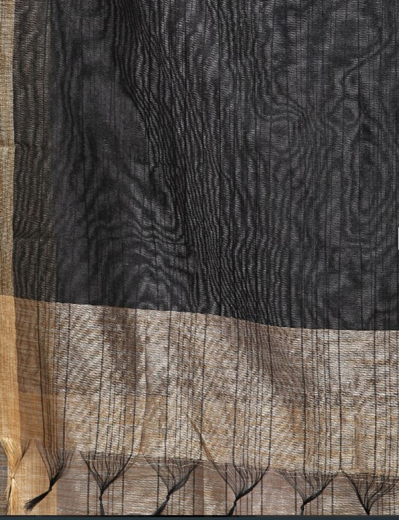 Chanderi Dupatta Gold Toned Striped with Zari Veil Stole Neck Scarf For Women's - Picture 19 of 46