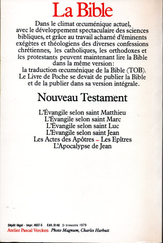 Bible de TOB: La Genèses ses sources - Page 3 TOB-1979