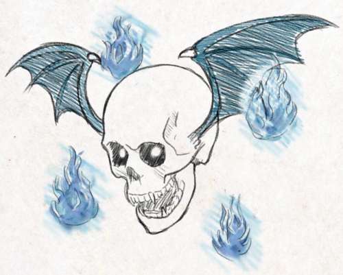 A sketch of a Bubble as depicted in Ocarina of Time.