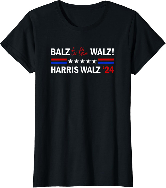 Balz To The Walz Presidential Election Politic Ladies' Crewneck T-Shirt - Picture 2 of 5