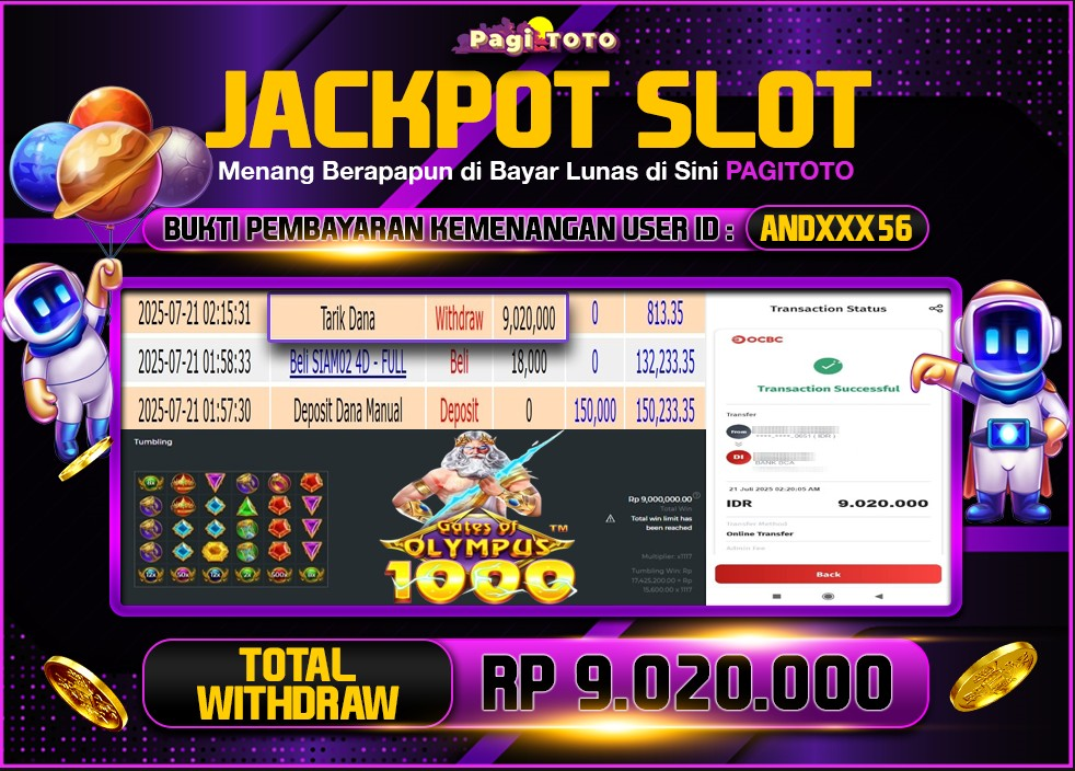 HAPPY JACKPOT MEMBER PAGITOTO SLOT GATES OF OLYMPUS 1000 Rp 9.020.000-, - LUNAS