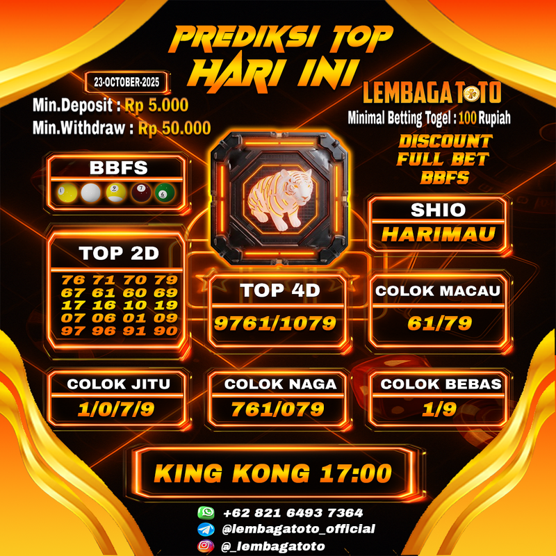 Prediksi Togel 23 Oct 2025 Lembagatoto