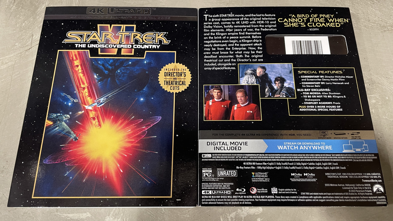 Star Trek The Original Motion Picture 6Movie Collection 4K UHD
