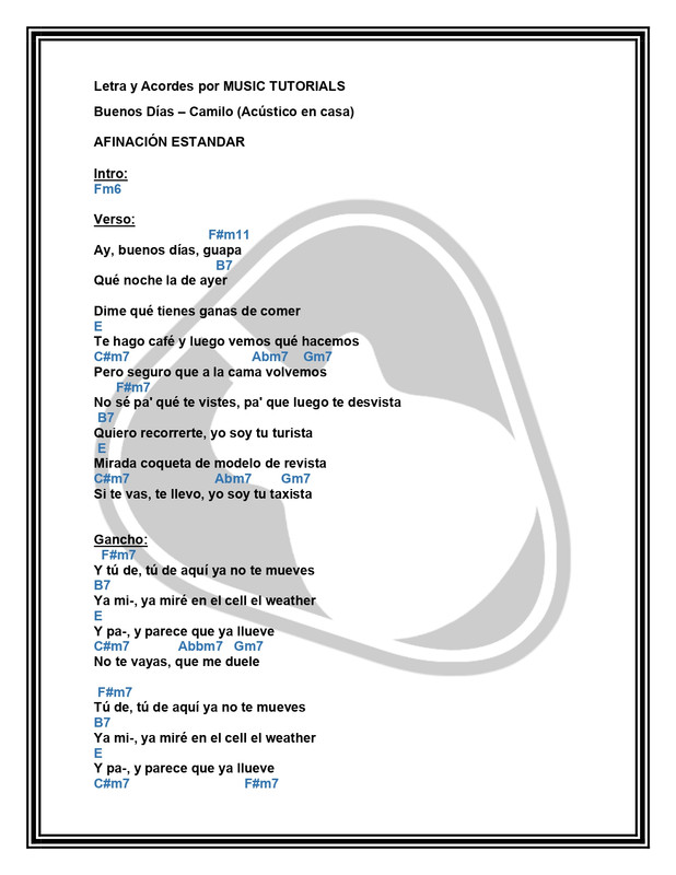 Buenos Días Camilo Acústico en Casa Letra y Acordes by MUSICTUTORIALS_page-0001