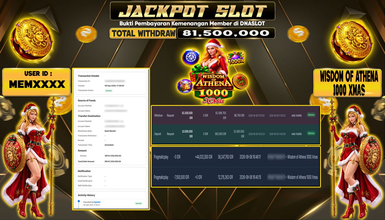 JACKPOT SLOT WISDOM OF ATHENA 1OOO XMAS  08 SEPTEMBER 2026