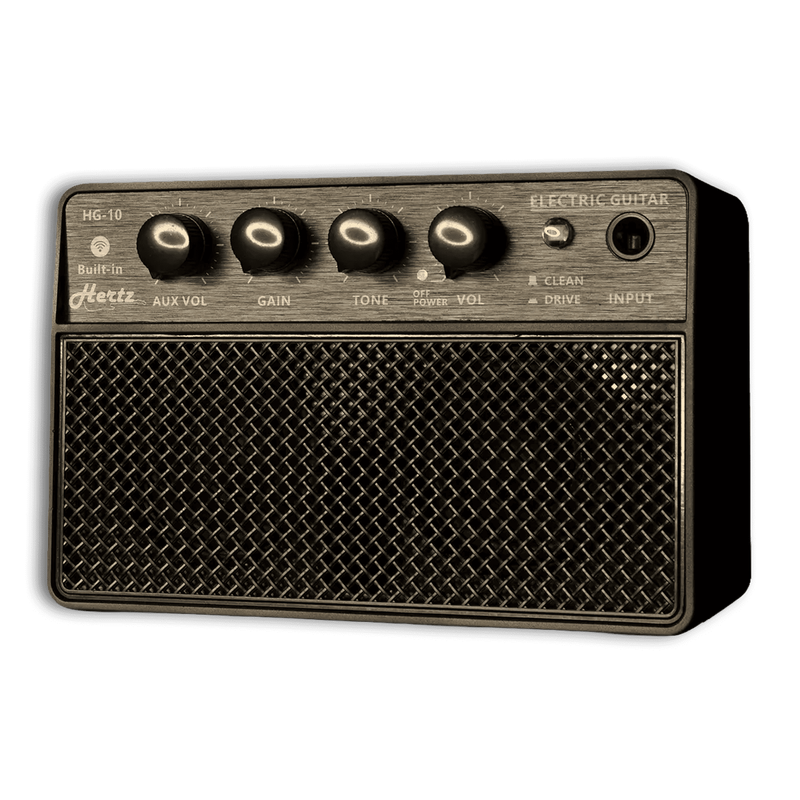 Hertz HG-10 Portable Rechargeable Guitar Amplifier with Clean and Drive Modes, Gain, Tone, Volume and AUX Controls for Practice, Home Use and Guitar Performance