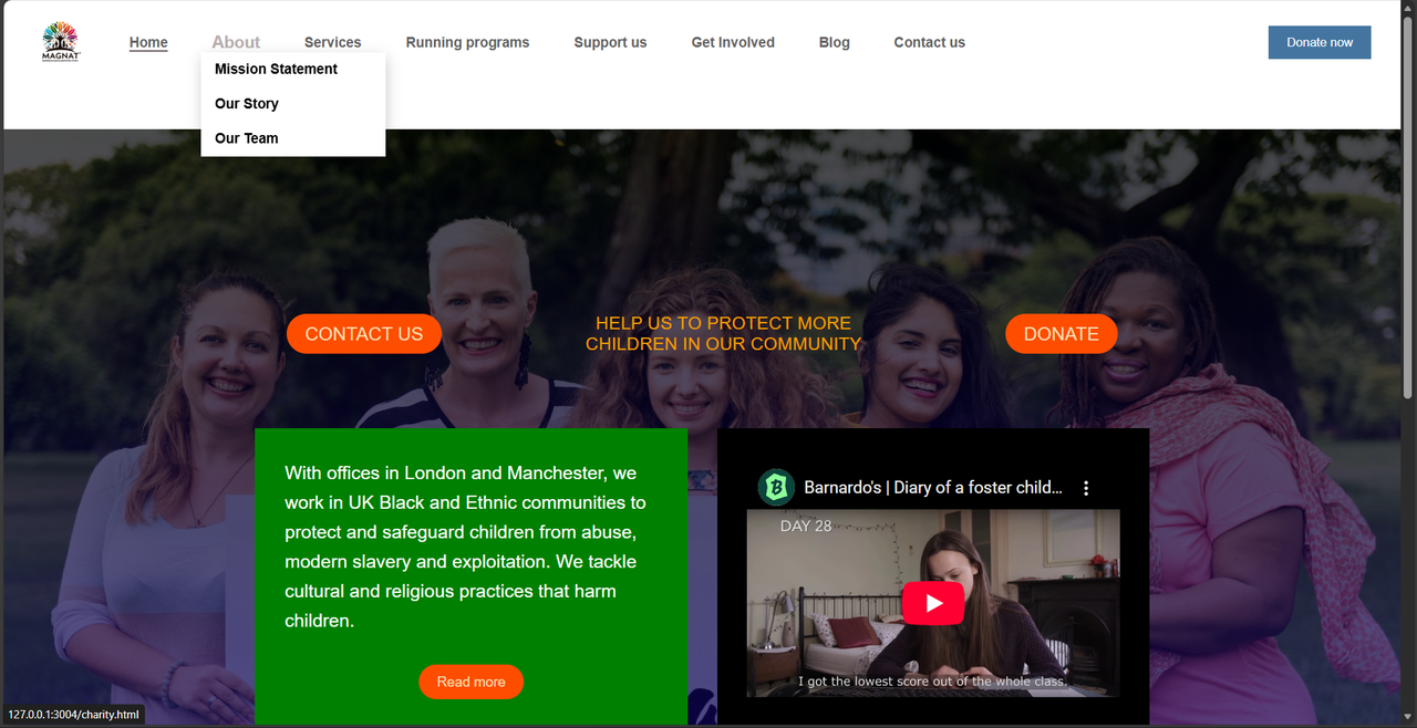 Charity donation website built by YRB Nova