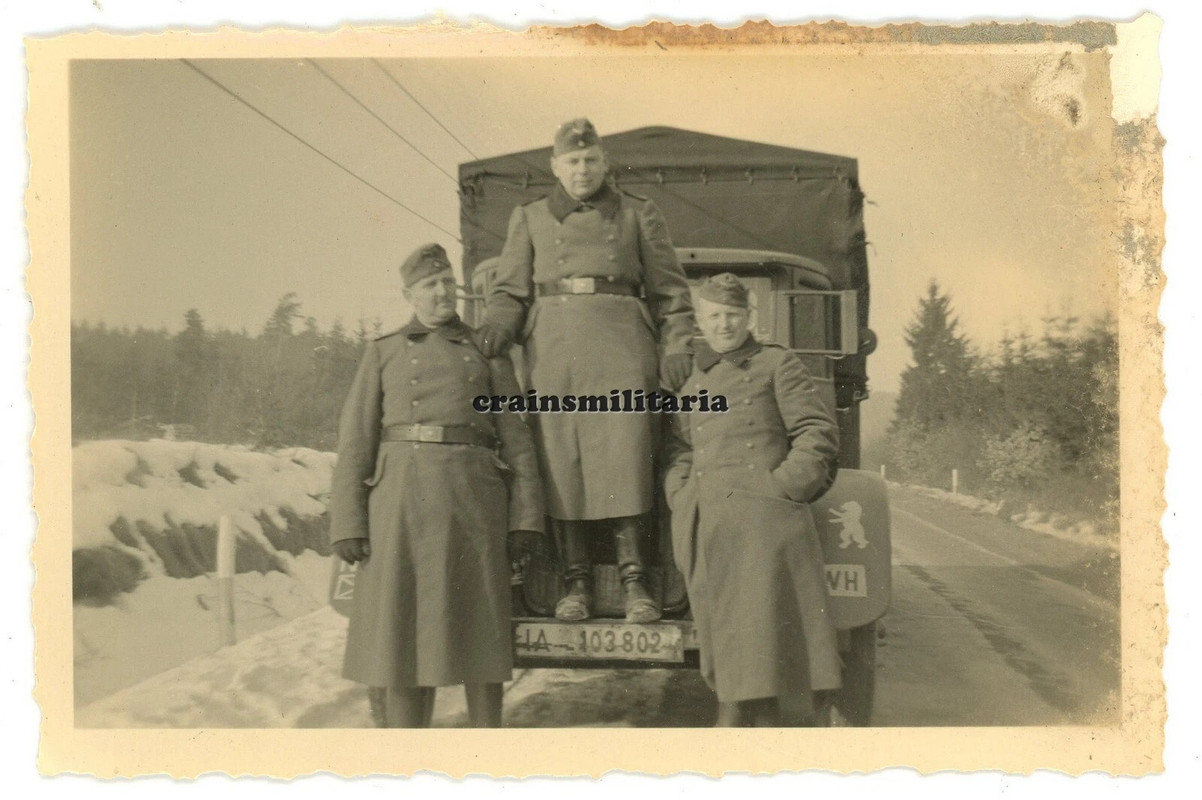Orig.-Foto-Lkw-mit-68.ID-Bär-Wappen-in-BÄRENBACH-b.-Kirn-Hunsrück-1940