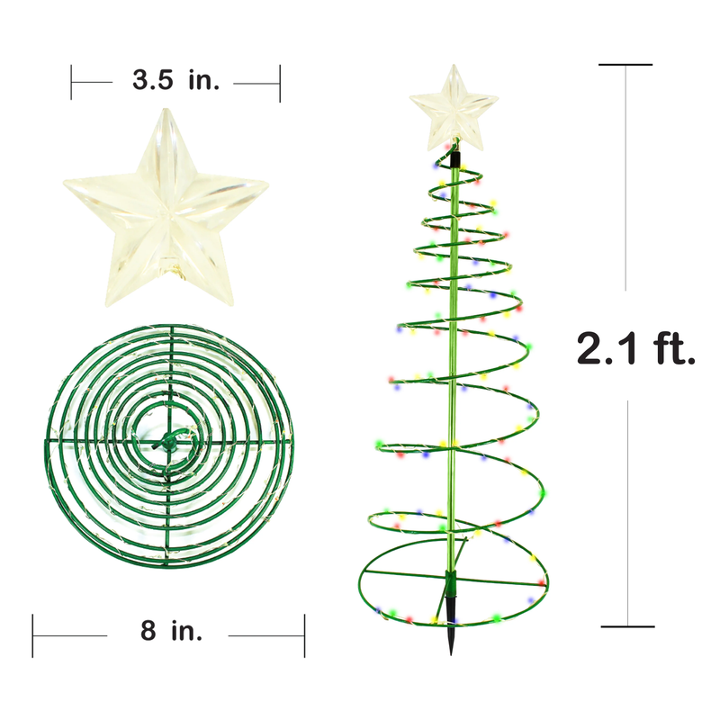 Multi-Color Spiral Tree Stake Light 2 Feet