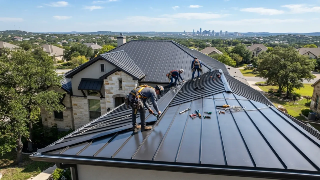 Standing seam metal roof San Antonio Texas residential installation