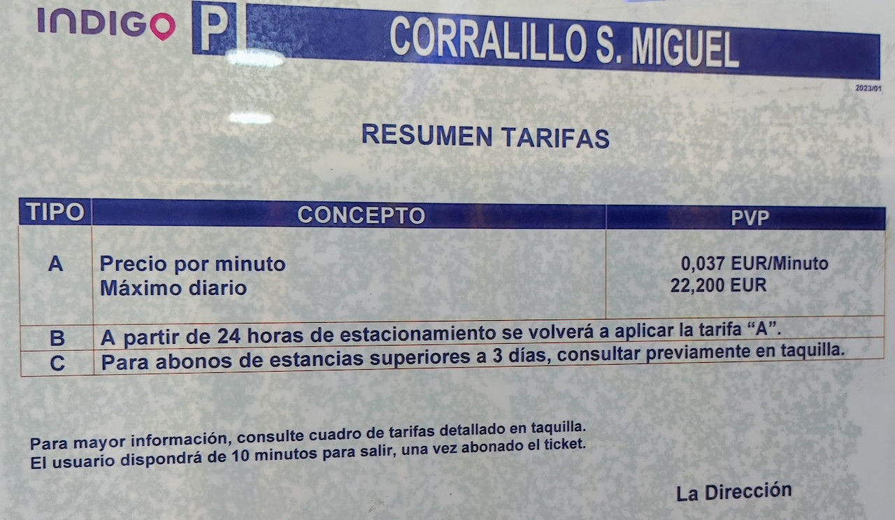 Experiencia Abono Parking Indigo Corralillo de San Miguel - Aparcar en Toledo: parking, aparcamientos gratuitos, etc