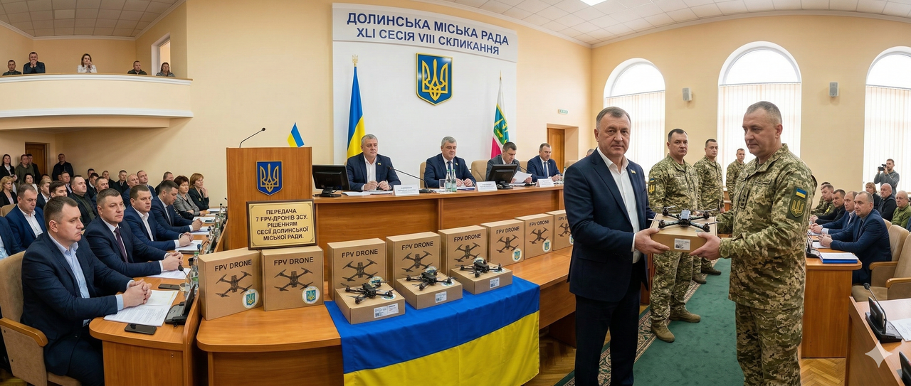Долинська громада передає 7 FPV-дронів військовим рішенням сесії