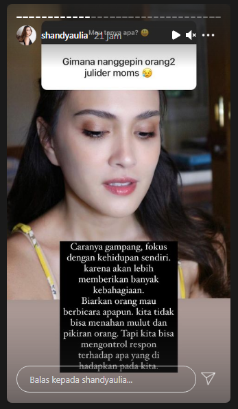 Shandy Aulia beberkan cara menanggapi komentar julid