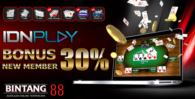 BONUS NEW MEMBER IDNPOKER 30%