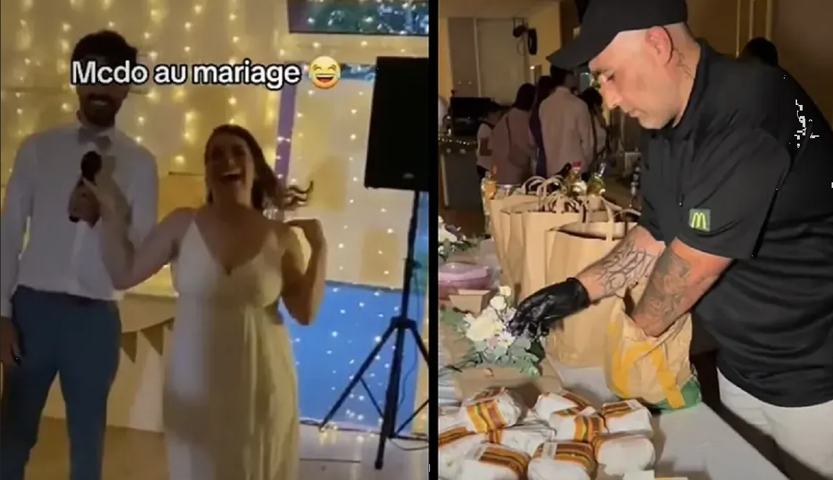 Pareja se vuelve viral en TikTok por servir McDonalds en su boda