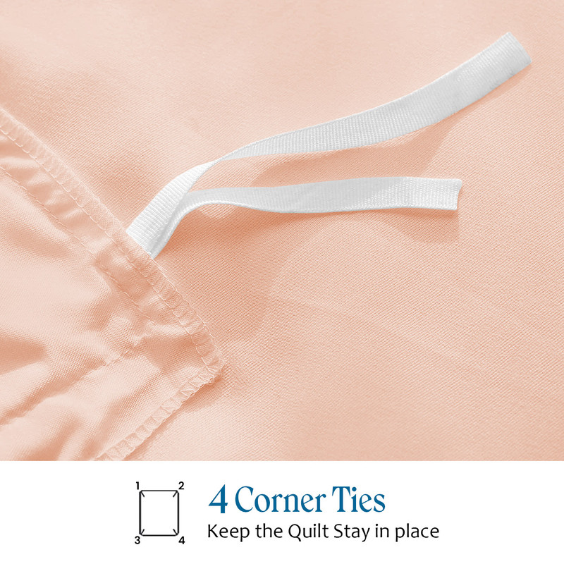 Picture of 1000 TC 100% Egyptian Cotton Duvet set Zipper Closur Ultra Soft Durable and Fade Resistant Color Peach Solid size Queen