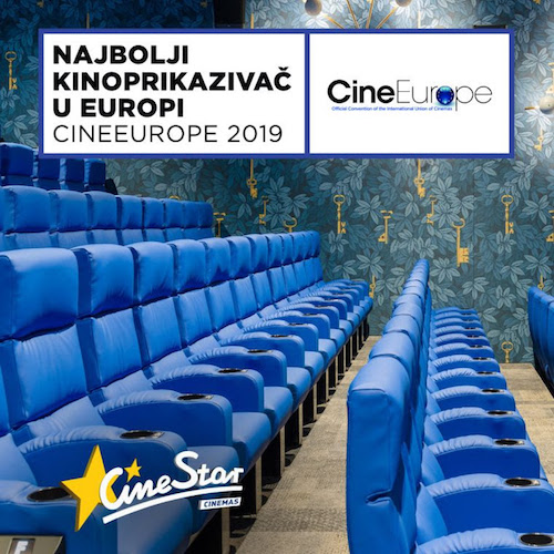 CineStar proglašen najboljim kinoprikazivačem u Europi za 2019. godinu