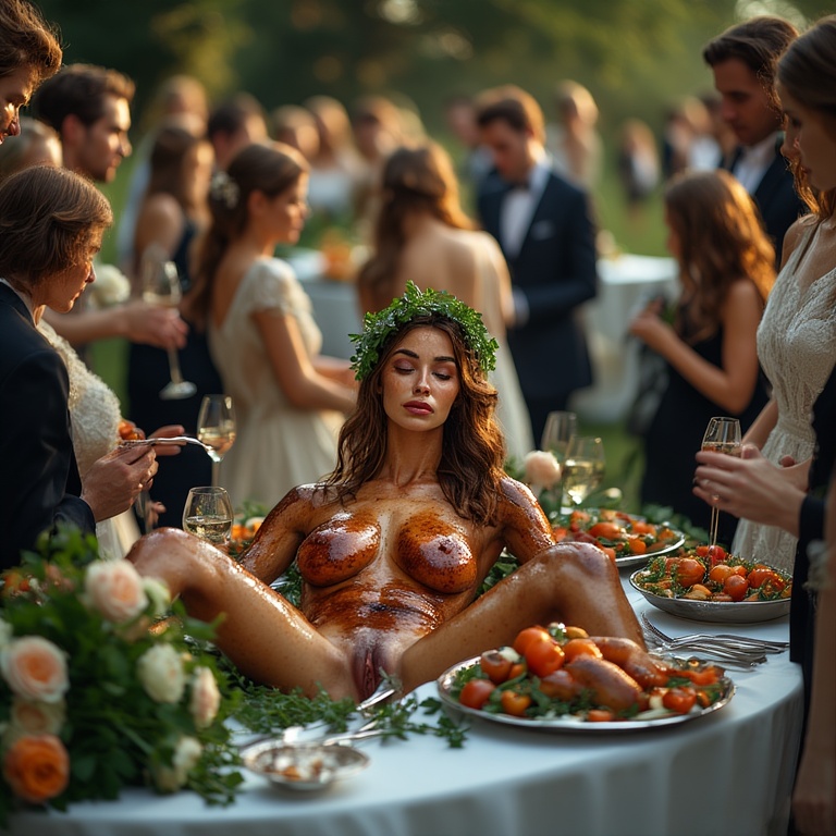 Garden wedding w served Brownhair Serie B 0 58