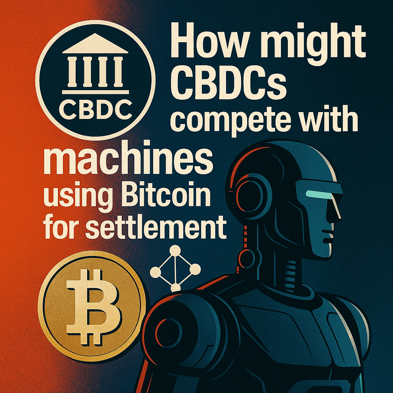 How might CBDCs compete with machines using Bitcoin for settlement