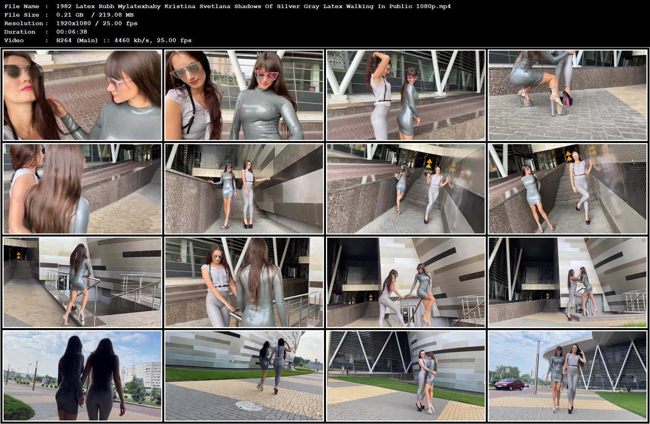 1982 Latex Rubb Mylatexbaby Kristina Svetlana Shadows Of Silver Gray Latex Walking In Public 1080p m