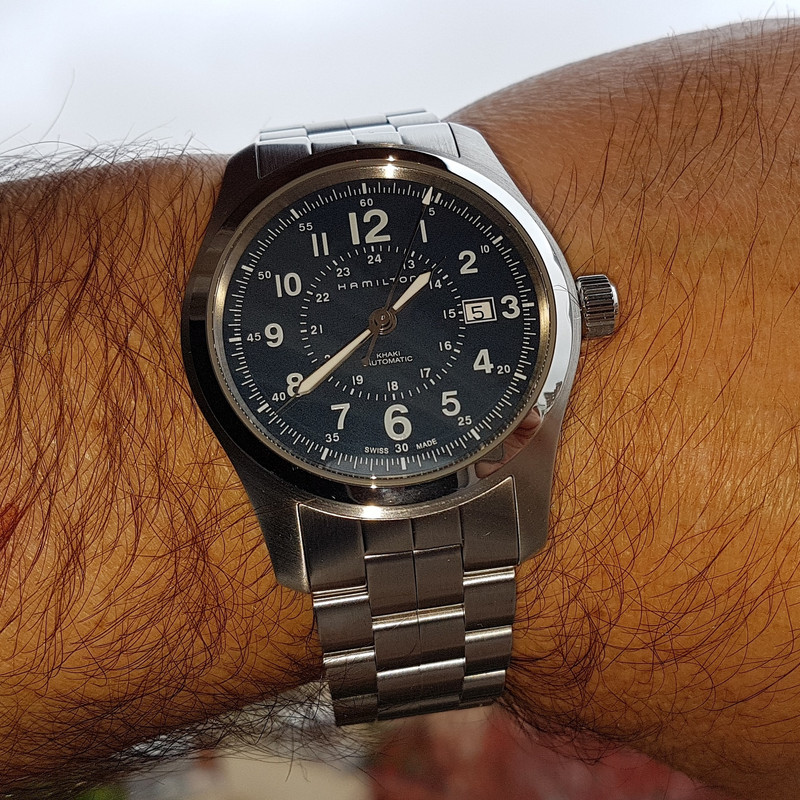 Hamilton Khaki Field Auto 42 mm 100M Blue Dial Bracelet #H70605143 (2)