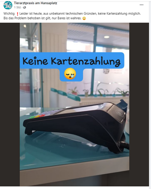 Keine Kartenzahlung