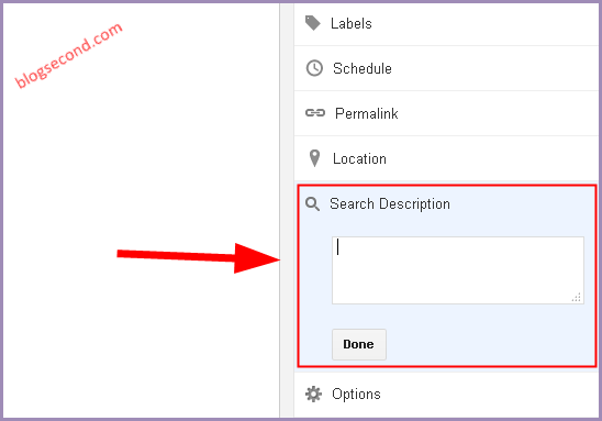 Menambah Deskripsi Konten pada Blogger