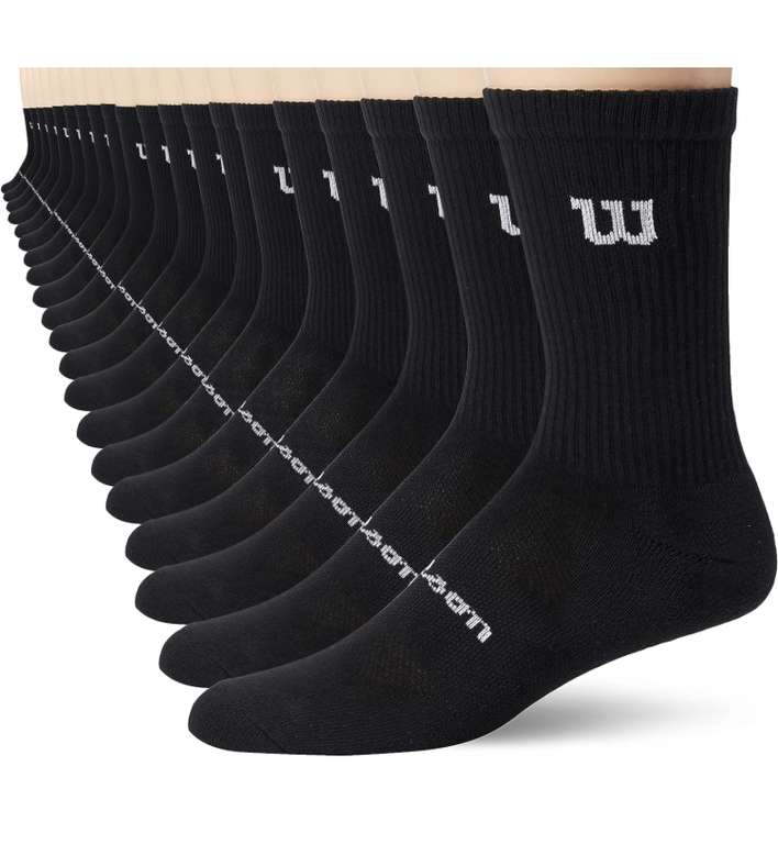 Amazon: Wilson Calcetas para Hombre, Contenido: 1 Paquete con 20 Pares de Calcetas para Caballero, Color Negro 
