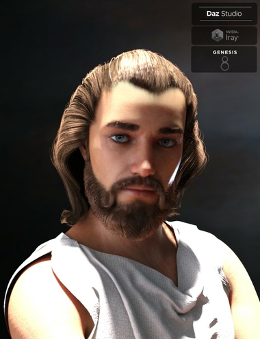 Yussef Hair Beard and Eyebrows for Genesis 8 Male(s)