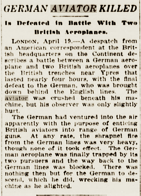 04-20-1915, Four Hour Battle?, The Sun