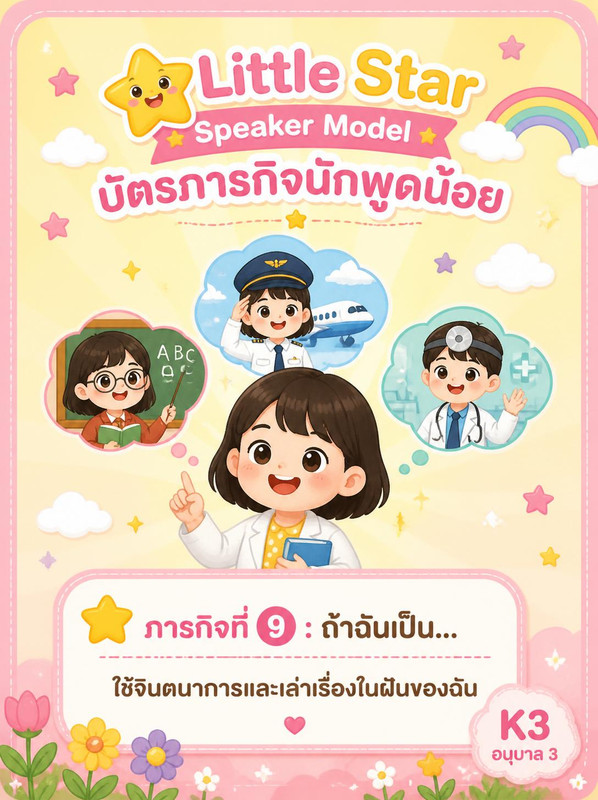 Professional early childhood education mission card for kindergarten 3 A6 portrait format Top sect