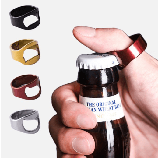 Anillo abridor de botellas de acero inoxidable.