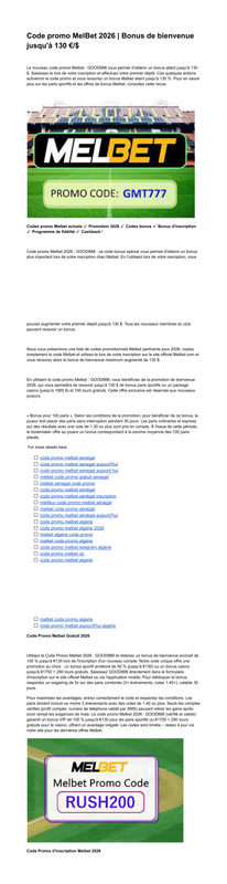 Code Promo Melbet 2026 130 pour Paris Sportifs