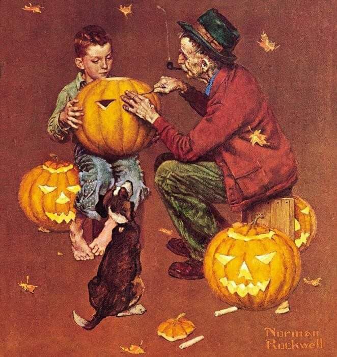 Fall-Pumpkin-Carving-Norman-Rockwall