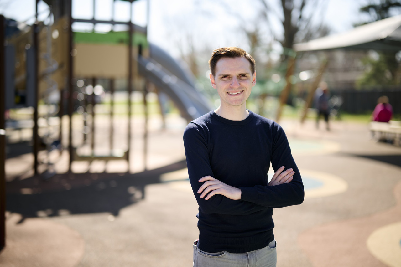 Jason with partner at the playground