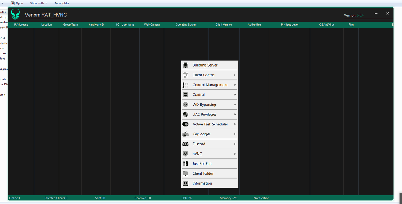 VENOM RAT 5.0.4 HVNC  Cracked