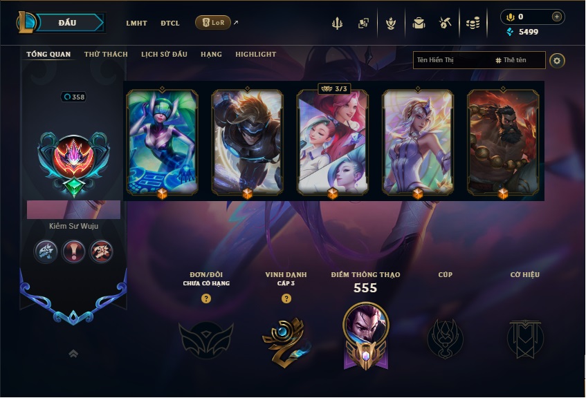 Acc LMHT # - Không Khung