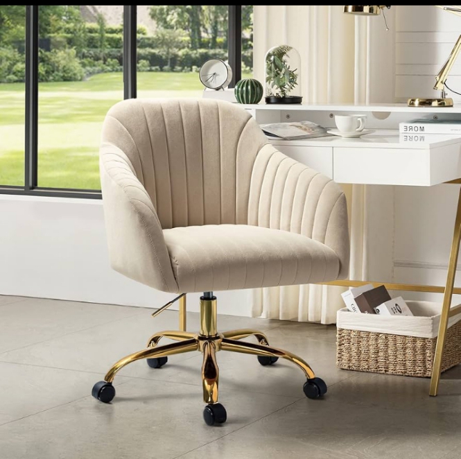 Modern office setup with computer and chairs
