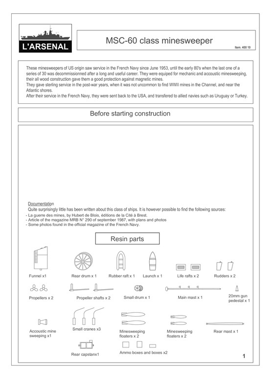 Notice de montage MSC 60 page 1 Anglais - Page 1