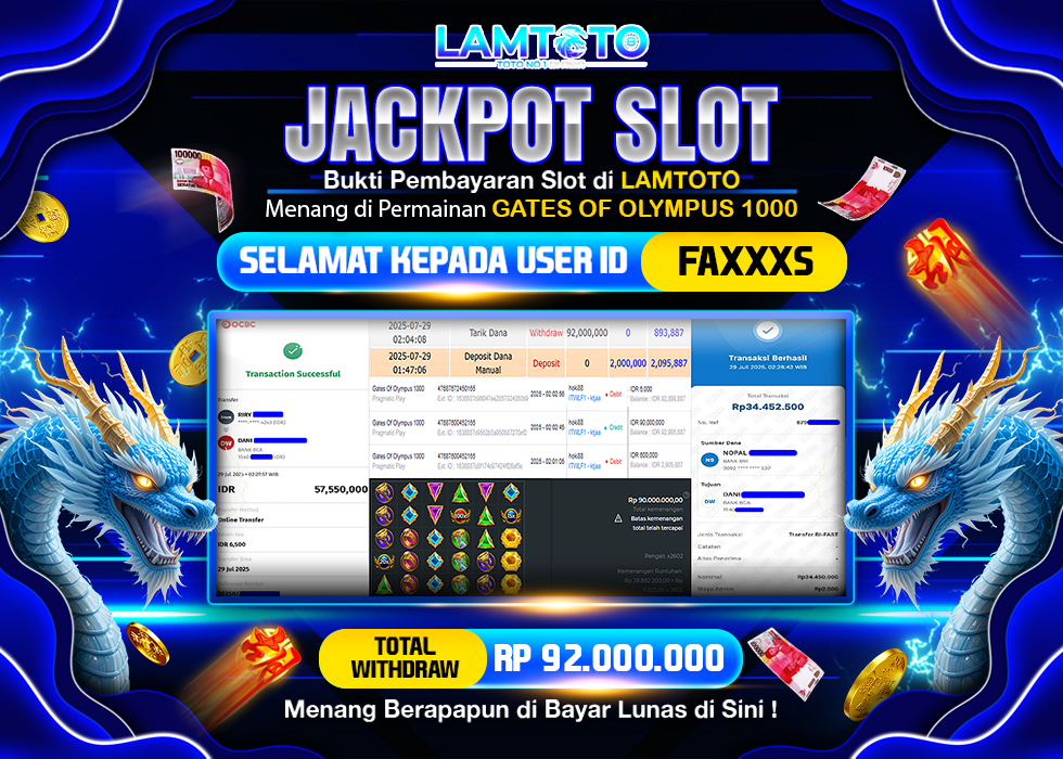 BUKTI JACKPOT LUNAS LAMTOTO