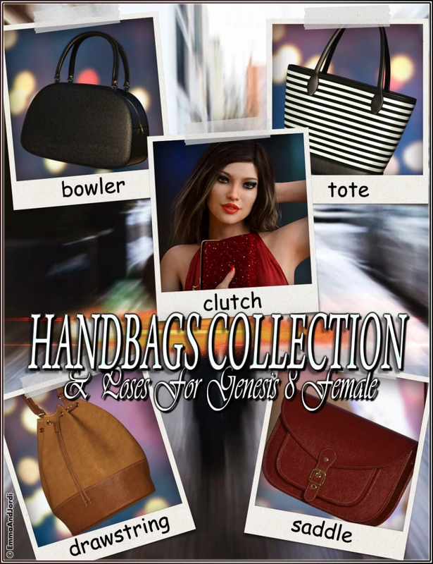 EJ Handbags Collection and Poses for Genesis 8 Female(s)