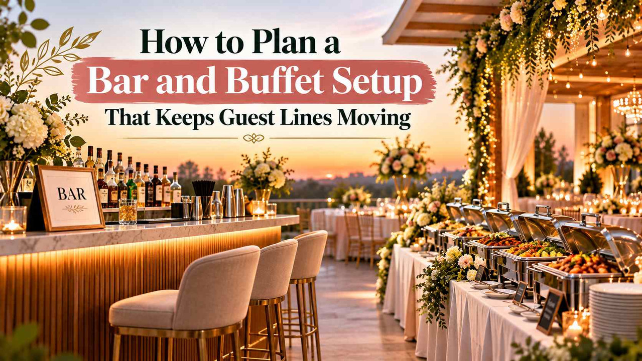 How to Plan a Bar and Buffet Setup That Keeps Guest Lines Moving