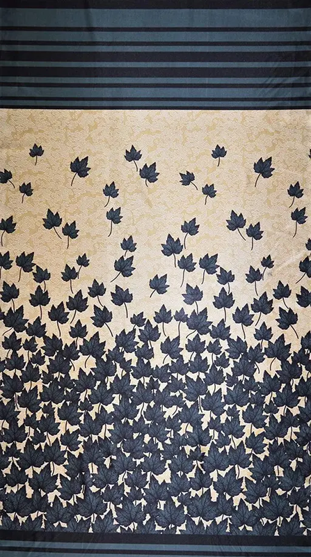 Bright Grey Leaf Pannel 4 Piece Mapple Eyelet Polyester door Curtains (Pack of 4) || Grey (R704)