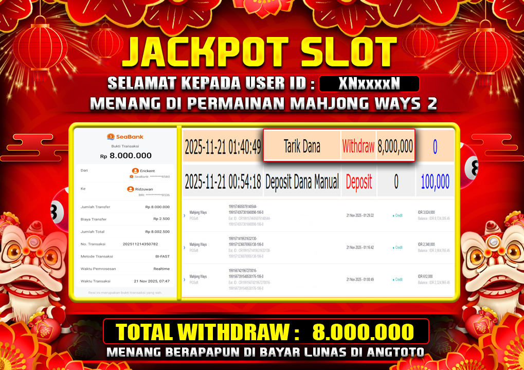 BUKTI JACKPOT LUNAS ANGTOTO